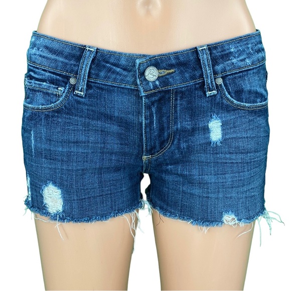 Paige Jimmy Jimmy Cut Off Distressed Jean Shorts - Picture 2 of 15